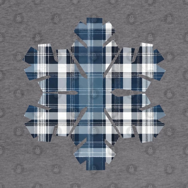 Ice Blue Plaid Snowflake by nancy.hajjar@yahoo.com